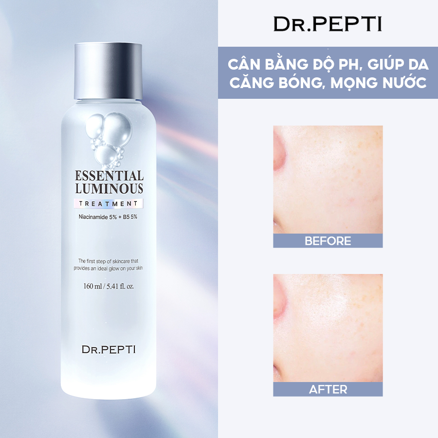 Nước Thần Dưỡng Trắng Da DR.PEPTI ESSENTIAL LUMINOUS TREATMENT 160ml