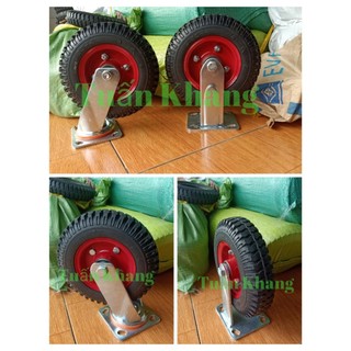 Bánh xe đẩy hàng 200mm cao su đặc chịu tải cực tốt giá 1 cái