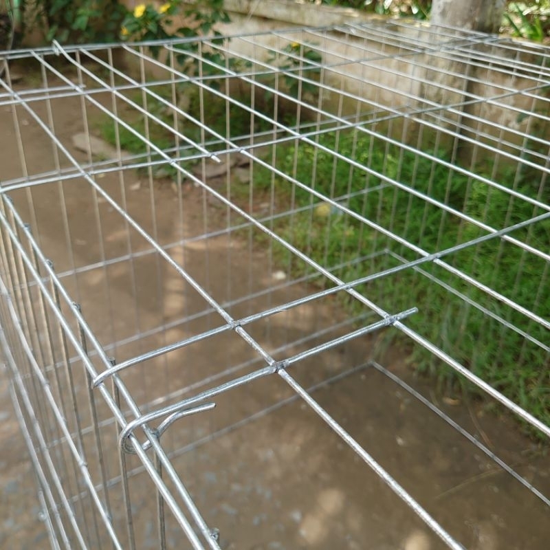 Lồng gà 80 vuông Kẽm to 80x80x80 Ráp sẵn có khóa gài