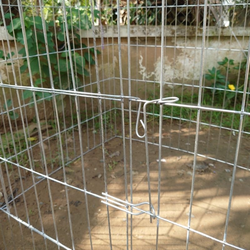 Lồng gà 80 vuông Kẽm to 80x80x80 Ráp sẵn có khóa gài