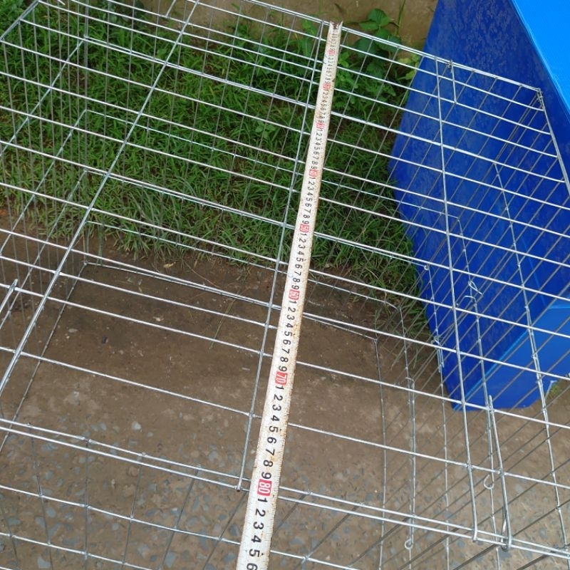 Lồng gà 80 vuông Kẽm to 80x80x80 Ráp sẵn có khóa gài