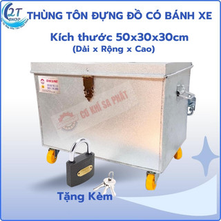 Thùng đựng đồ có bánh xe dễ di chuyển Thùng tôn đựng đồ nghề, rương tôn hồ sơ giấy tờ