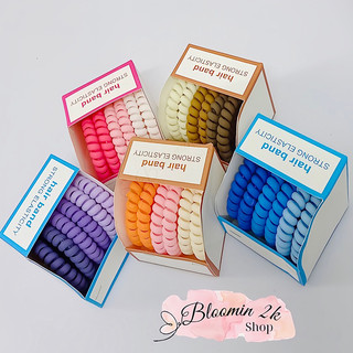  Set 6 Dây Buộc Tóc Lò Xo Chất Lượng Cao Co Dãn Tốt Nhiều Màu Sắc Thời Trang Dành Cho Nữ (Bloomin2k)