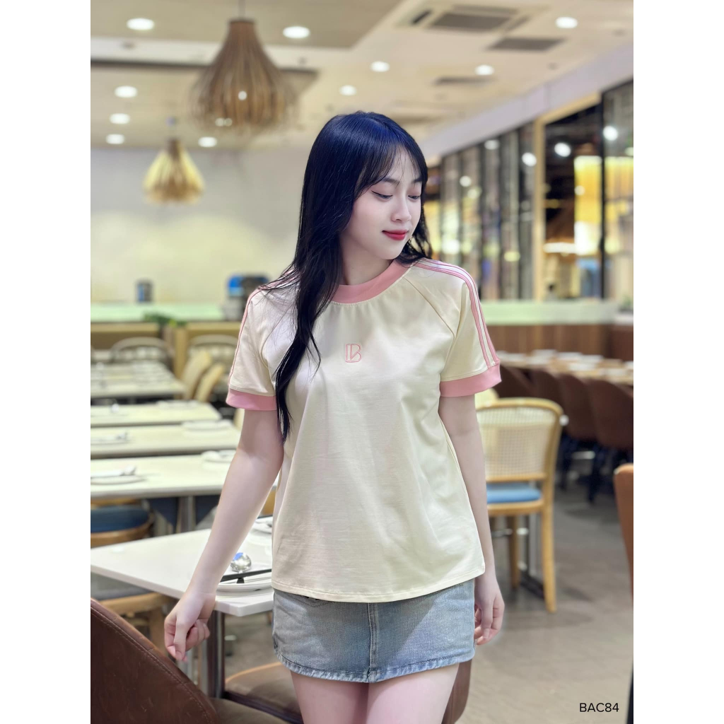 Áo thun form vừa phối thêu CB phong cách năng động CHIBEST BAC84