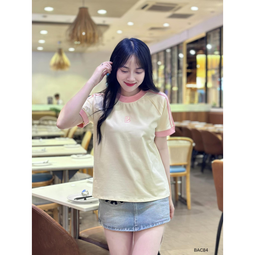 Áo thun form vừa phối thêu CB phong cách năng động CHIBEST BAC84
