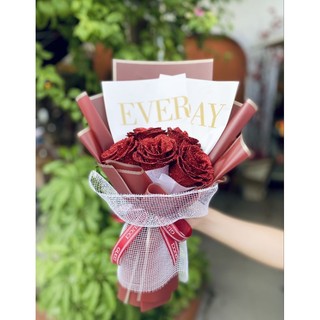 Bó 5 bông hoa hồng nhũ siêu đẹp