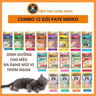 Combo 12 gói pate mèo nekko đầy đủ các vị gói 70g