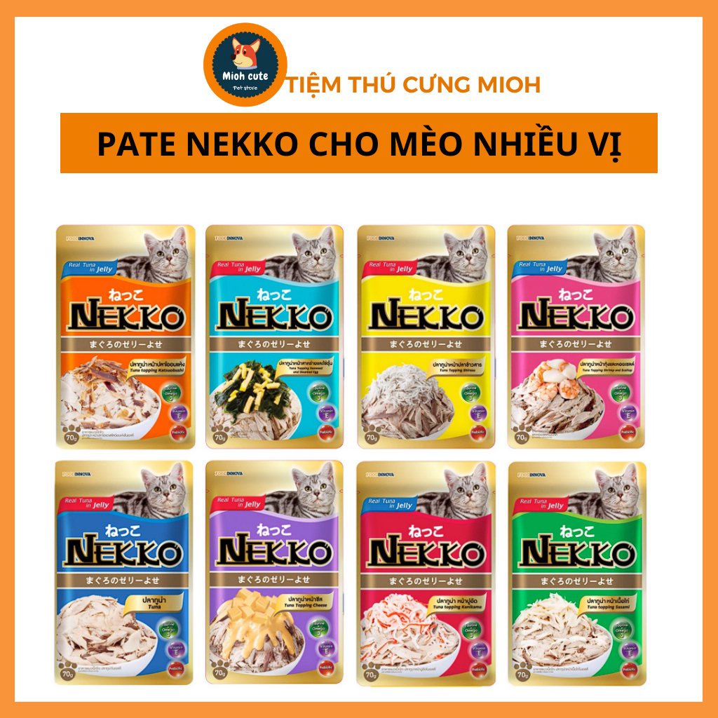 Pate Nekko cho mèo nhiều vị hấp dẫn Gói 70g