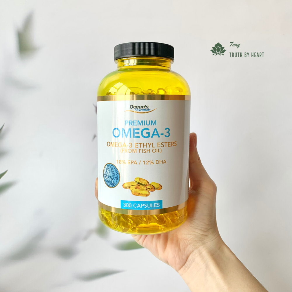 [Lọ 300 viên] Dầu cá Omega 3 Ocean's Essentials Premium Fish Oil 1000mg của Pháp