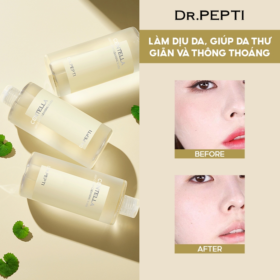 Nước Tẩy Trang Lành Tính DR.PEPTI CENTELLA DEEP CLEAN CLEANSING WATER 400ml