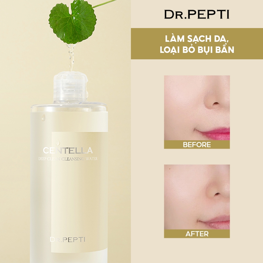 Nước Tẩy Trang Lành Tính DR.PEPTI CENTELLA DEEP CLEAN CLEANSING WATER 400ml