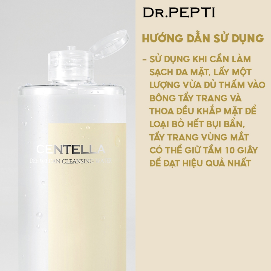 Nước Tẩy Trang Lành Tính DR.PEPTI CENTELLA DEEP CLEAN CLEANSING WATER 400ml