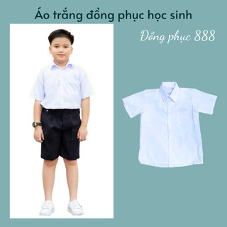 Áo trắng cộc tay và dài tay đồng phục học sinh, áo sơ mi trắng học sinh tiểu học trung học