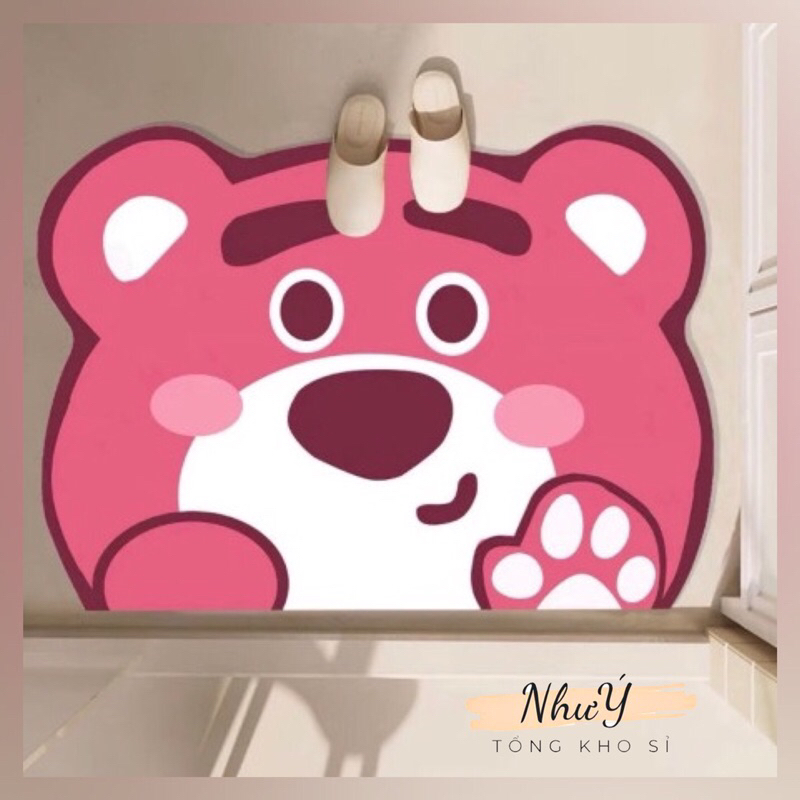 Thảm lau chân thấm nước Gấu Dâu Lotso Hồng Siêu Cute