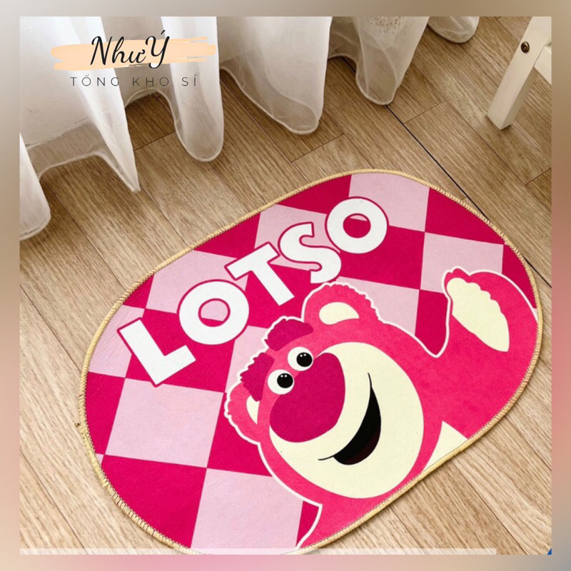 Thảm lau chân thấm nước Gấu Dâu Lotso Hồng Siêu Cute