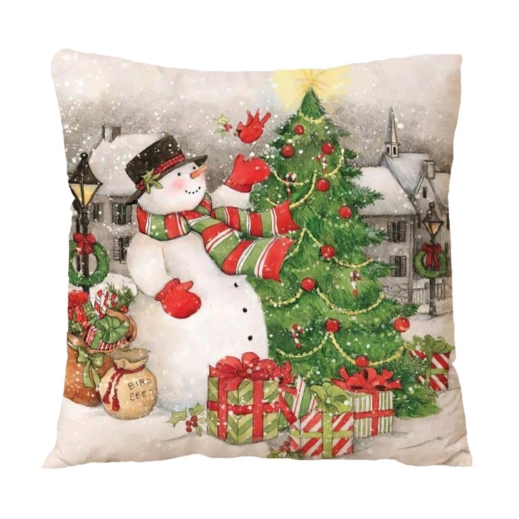 Vỏ gối tựa ghế sofa , In hình trang trí Giáng sinh - VG01