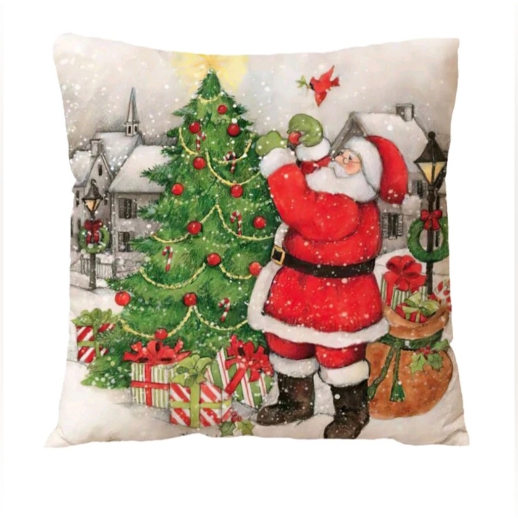 Vỏ gối tựa ghế sofa , In hình trang trí Giáng sinh - VG01