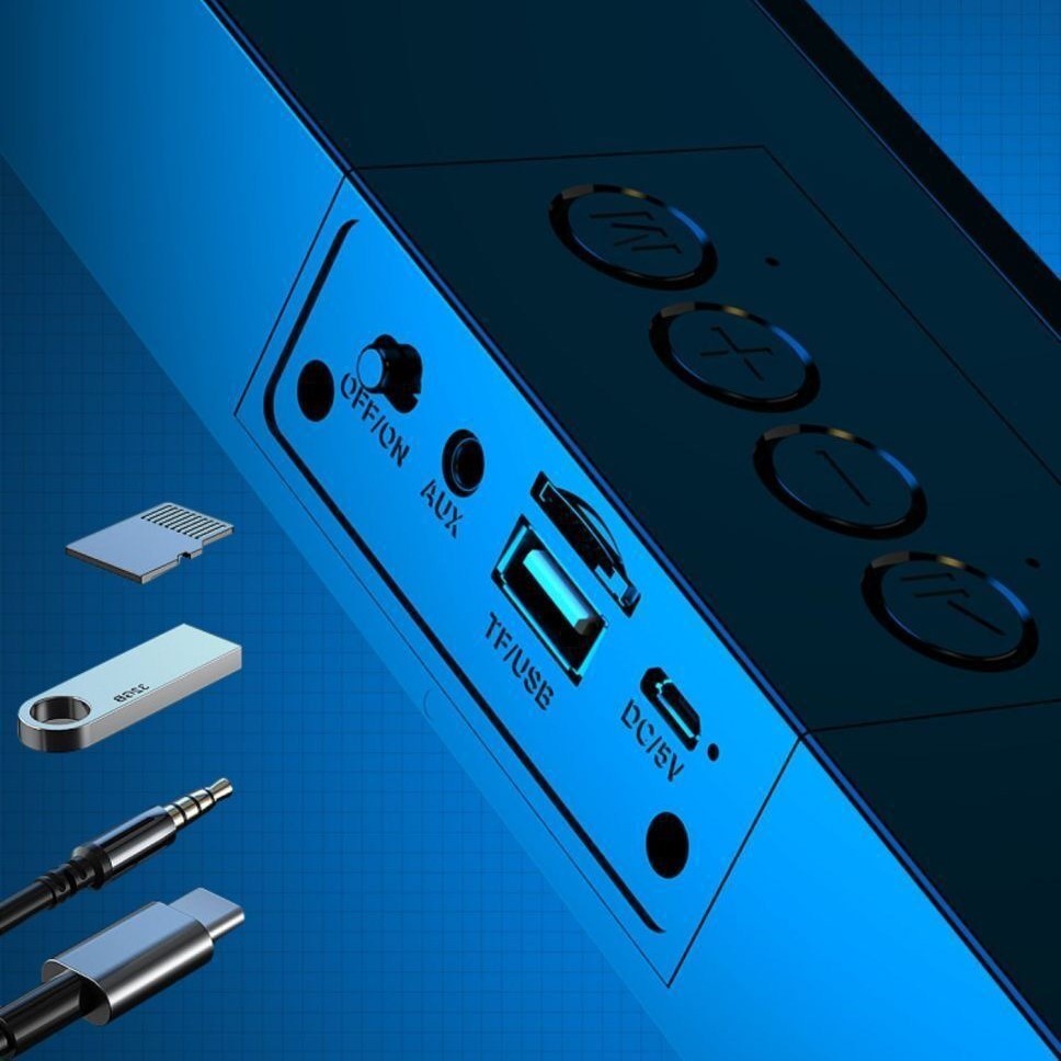 Loa Bluetooth Soundbar RGB, Có Khe Cắm Thẻ Nhớ, USB Dùng Cho Máy Tính, PC, Điện Thoại