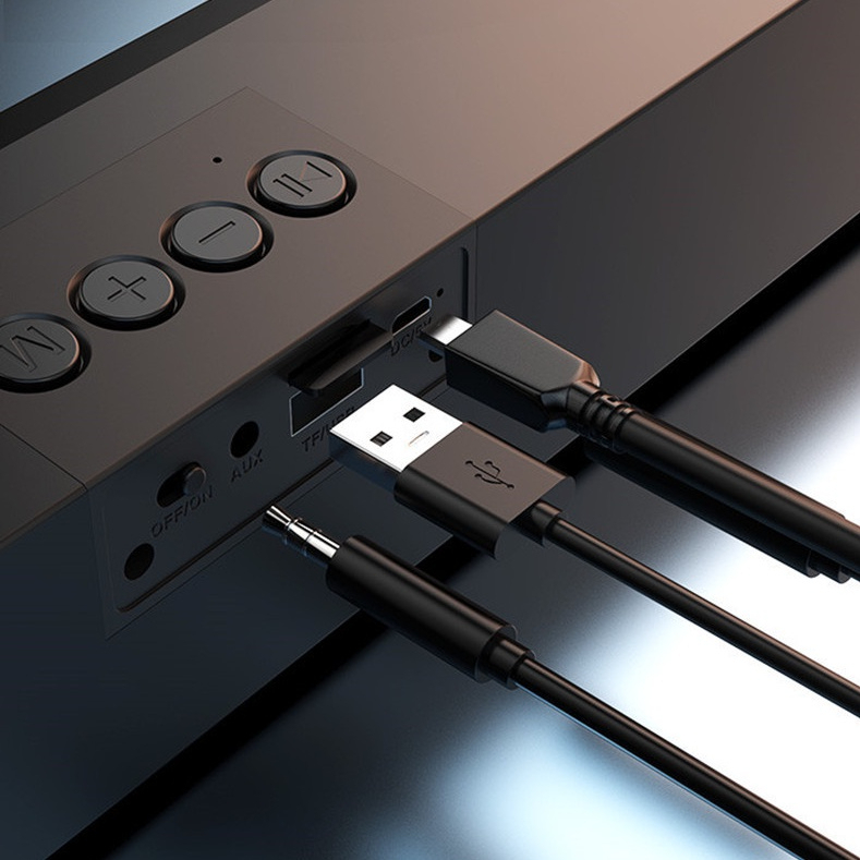 Loa Bluetooth Soundbar RGB, Có Khe Cắm Thẻ Nhớ, USB Dùng Cho Máy Tính, PC, Điện Thoại