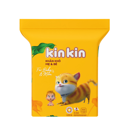 Khăn vải khô đa năng Kin Kin 900gr mèo vàng