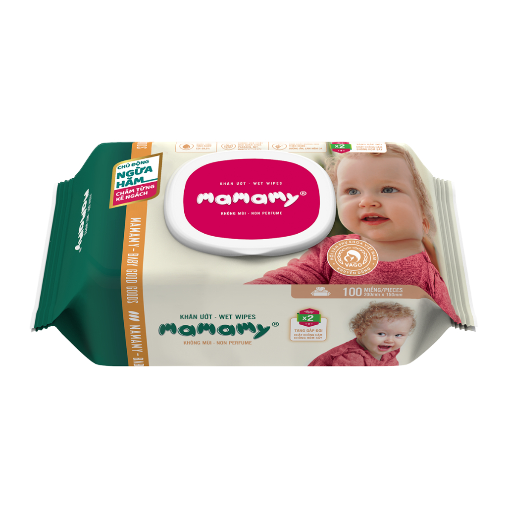 Khăn giấy ướt Mamamy ngừa hăm, không mùi an toàn cho bé