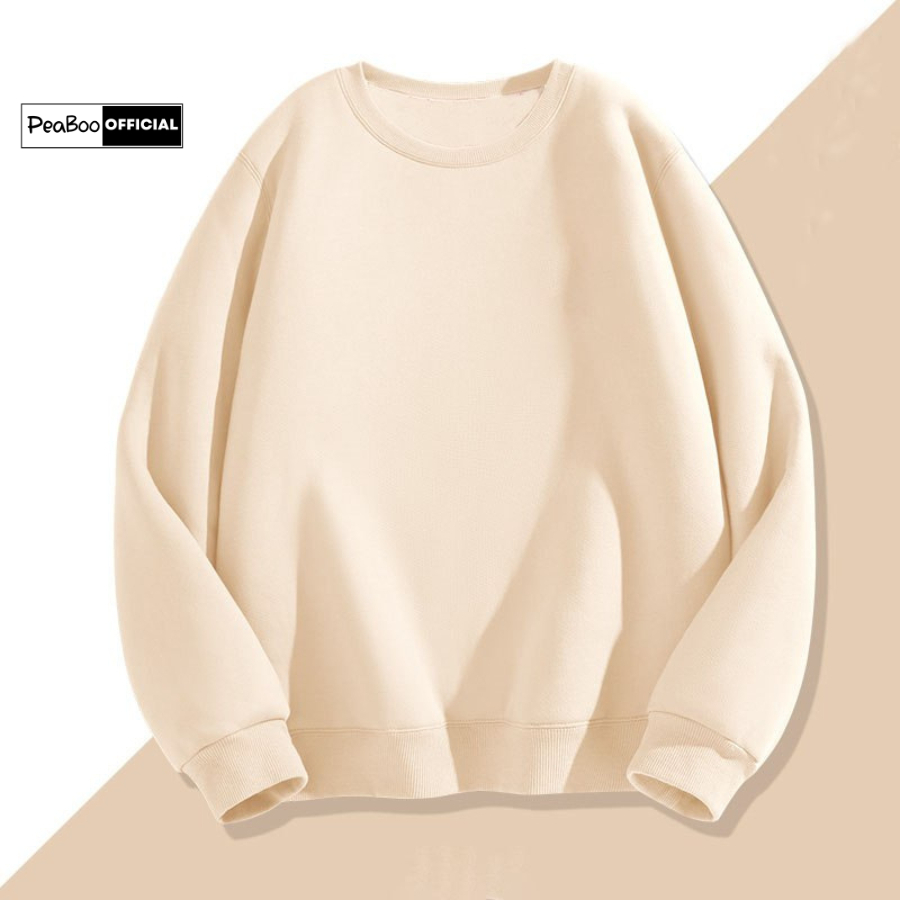 Áo Sweater Trơn Basic, Áo nỉ bông trơn from rộng nam nữ