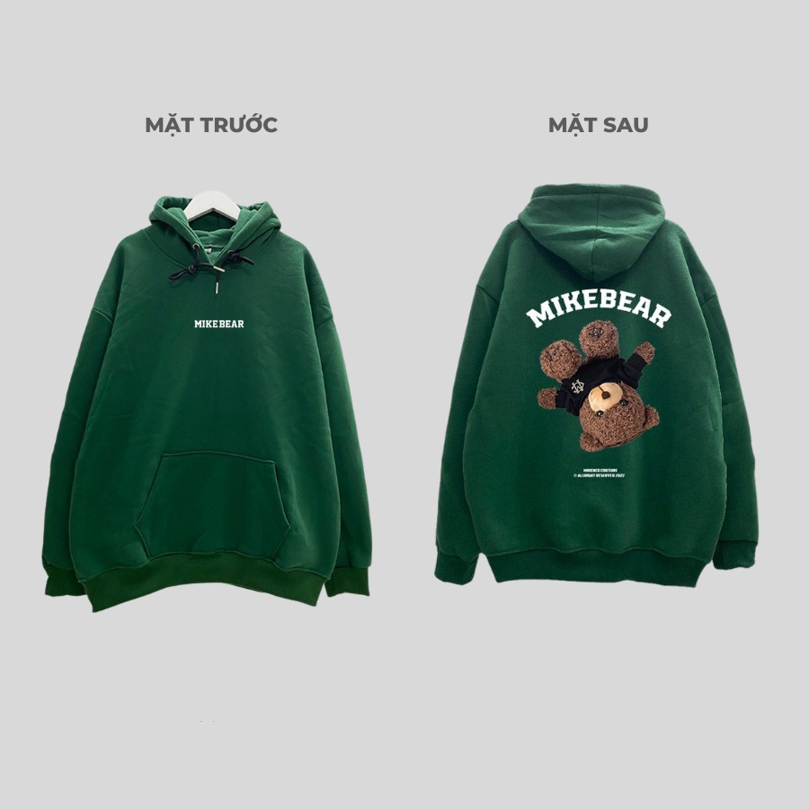 Áo hoodie In hình GAU MIKEBEAR, Áo nỉ bông from rộng nam nữ mặc cực chất