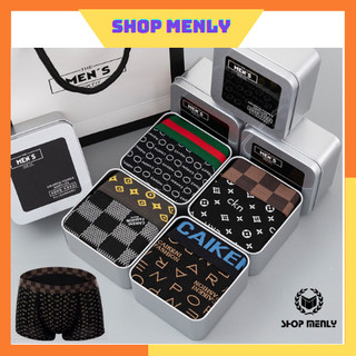 COMBO 4 Quần sịp nam MEN'S FULL HỘP, quần lót đùi nam cao cấp chất cotton co giãn thấm hút mồ hôi
