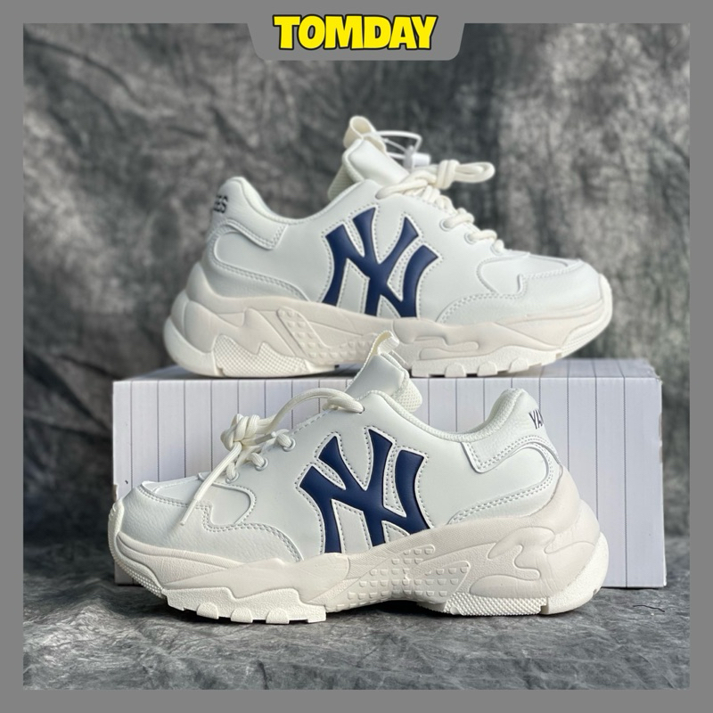 Giày MLB Big Ball Chữ NY Màu Trắng Xanh