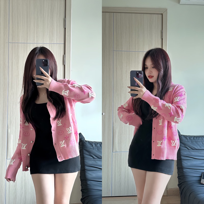 CARDIGAN LEN HOẠ TIẾT LV - [Cardiluxe.byTH]