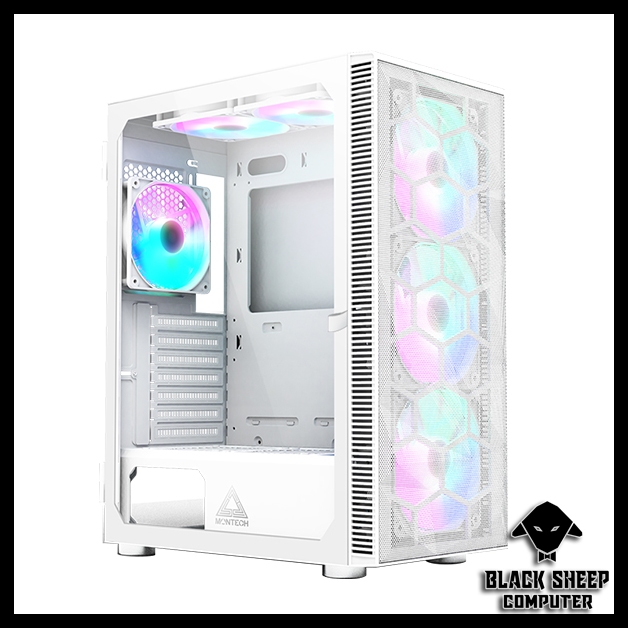 Vỏ Case MONTECH X3 MESH WHITE (TẶNG 6 FAN LED)