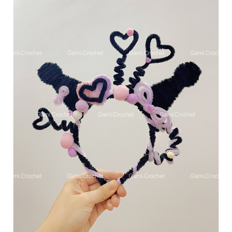 Bờm Kẽm Nhung Handmade Bờm Tai Thỏ Dễ Thương