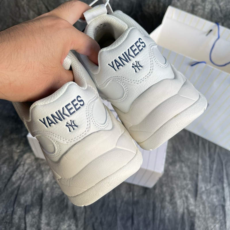 Giày MLB Big Ball Chữ NY Màu Trắng Xanh