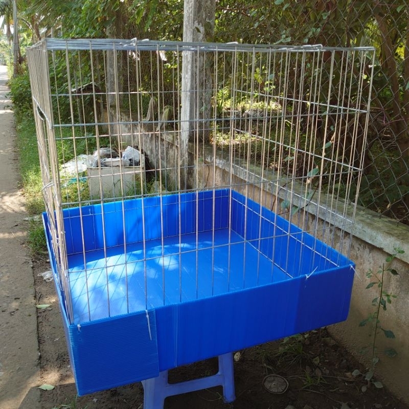 Lồng nuôi gà 80 vuông 80x80 Kèm khay Kẽm to có khóa gài