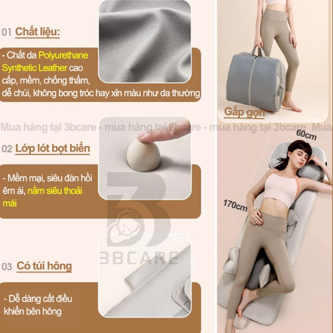 Nệm massage cao cấp toàn thân túi khí N25  xoa bóp khắp cơ thể,đệm massage toàn thân bảo hành 6 tháng