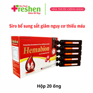 Hemabion giúp bổ sung sắt, acid folic giúp thai nhi phát triển khỏe mạnh cho phụ nữ mang thai - Hộp 20 ống