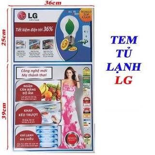 Miếng dán tủ lạnh LG, tem dán trang trí tủ lạnh LG mẫu 2