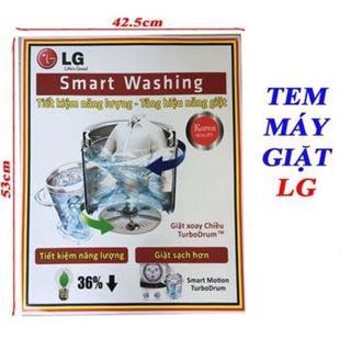 Miếng dán máy giặt LG, tem dán trang trí máy giặt LG mẫu 1