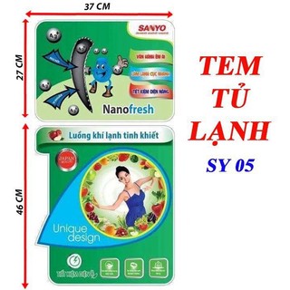 Miếng dán tủ lạnh SANYO, tem tủ lạnh, tem dán tủ lạnh, tem trang trí tủ lạnh dùng cho tủ lạnh SANYO mẫu 1