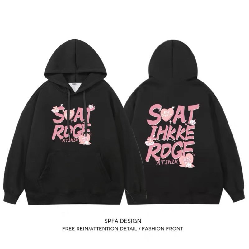 Áo Hoodie Nỉ Bông Form Rộng Nam Nữ Unisex Dáng Oversize Xám Tiêu siêu CUTE- HD18