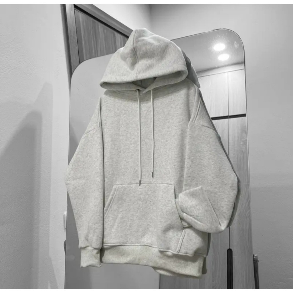 Áo Hoodie Nỉ Bông Form Rộng Nam Nữ Unisex Dáng Oversize Xám Tiêu siêu CUTE- HD18