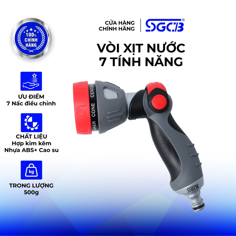 Vòi Xịt Nước Rửa Xe Ô Tô và Mô Tô SGCB 7 Tính Năng SGGD022