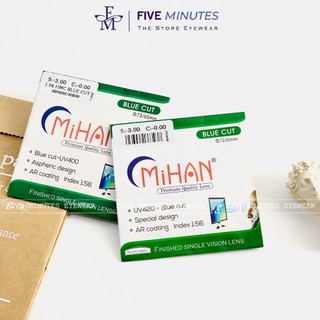 Mắt kính cận chống Ánh sáng xanh từ TV, ĐT Máy tính, chống UV400 Siêu trơn (0 - 6 độ) Chiết suất 1.56