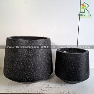 Chậu đá mài thúng 30x33cm đen
