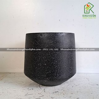 Chậu đá mài bàu thấp 22x20cm đen