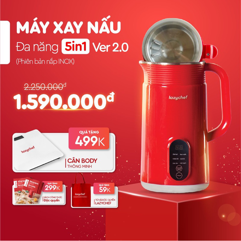 Máy xay nấu sữa hạt mini LazyChef LC-01SH / Dung tích 800ml
