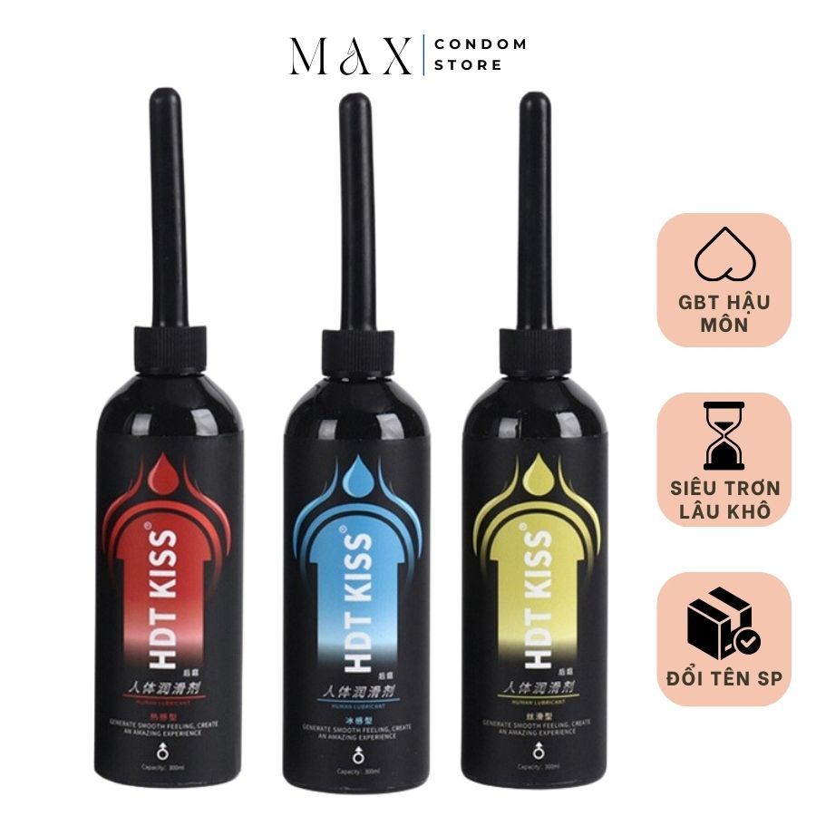 Gel bôi trơn hậu môn HDT KISS, gel bôi trơn tăng khoái cảm siêu trơn lâu khô