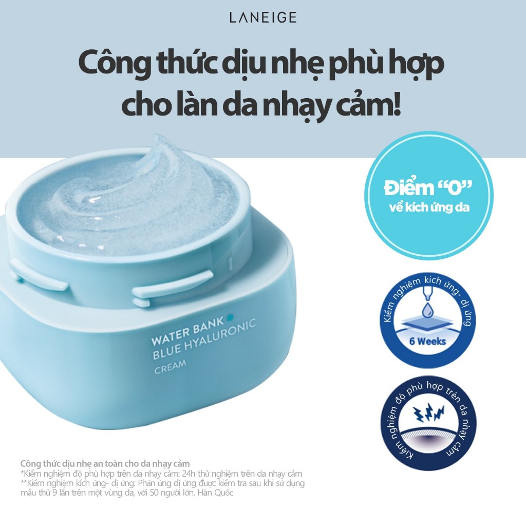 Kem Dưỡng Ẩm Cho Da Dầu Da Hỗn Hợp Laneige WaterBank Blue HA Cream 50ml