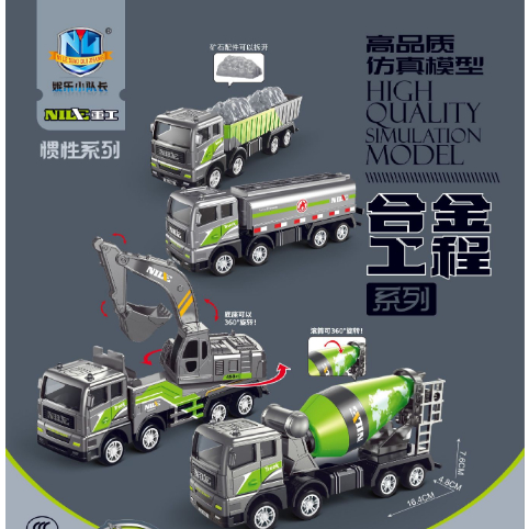 Đồ chơi mô hình, xe công trình xây dựng cho bé, Kim Loại, nhựa ABS cao cấp, an toàn, bền đẹp rất nhiều loại xe