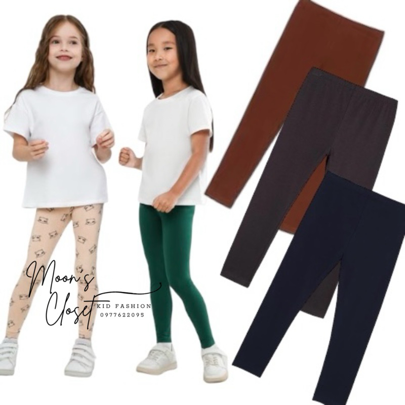 XD- Quần leggings màu trơn size 1/2y-6/8y